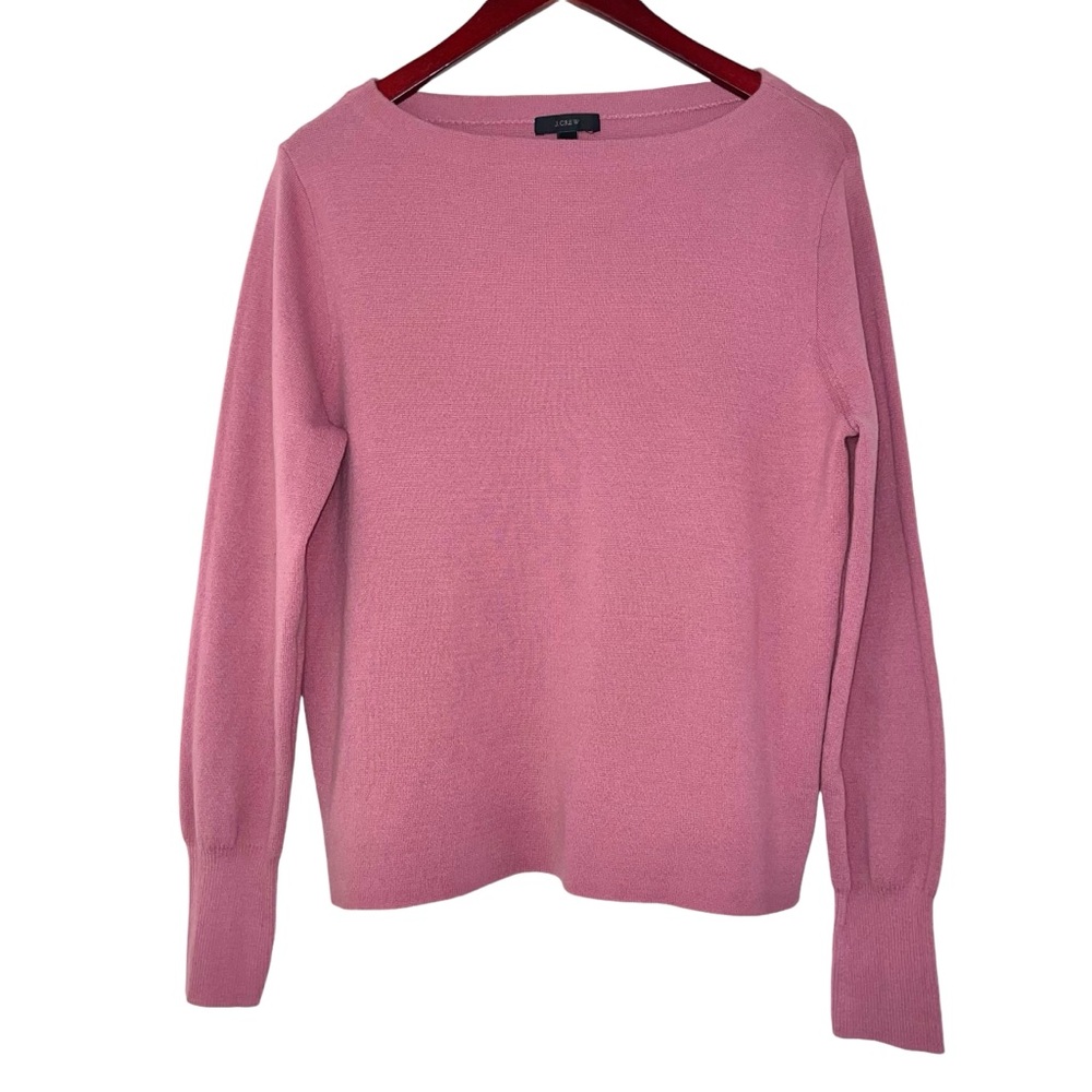 J crew Merino wool sweater boatneck dusty rose pink women’s large